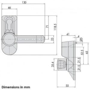 PANIC BAR KNOB WITH CYLINDER AND CISA KEY