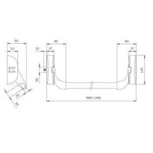 PANIC BAR MECHANISM-HAZARD EXIT SINGLE LEAF ISEO FAST PUSH IDEA BASE-ANTIMICROBIAL-ANTIBACTERIAL PROTECTION