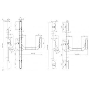 PANIC BAR MECHANISM-HAZARD EXIT SINGLE LEAF ISEO FAST PUSH IDEA BASE-ANTIMICROBIAL-ANTIBACTERIAL PROTECTION