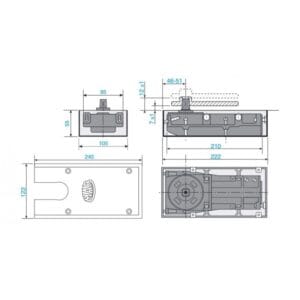 MAB ASSA ABLOY 7135 Floor Door Closer