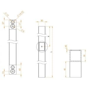 Navkom QE-90 Square Main Door Handle with Fingerprint Reader