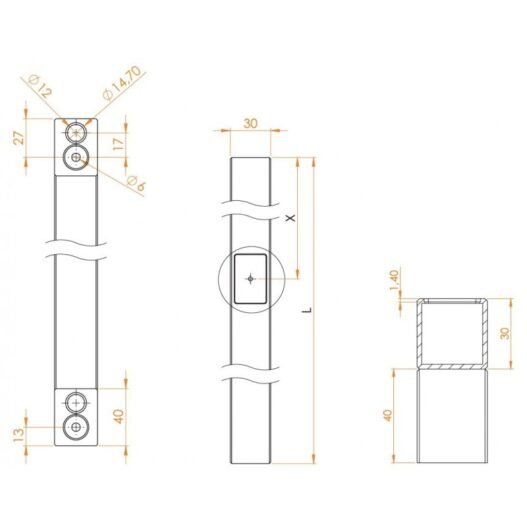 Navkom QE-90 Square Main Door Handle with Fingerprint Reader - Image 3