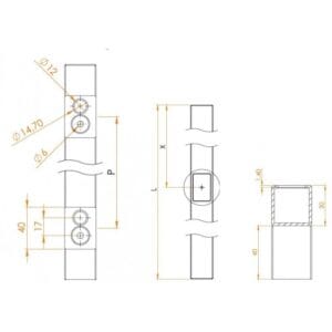 Navkom QM-90 Square Main Door Handle with Fingerprint Reader